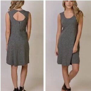 Prana Womens Calico Gray Spacedye Keyhole Back Athleisure Dress-Size L